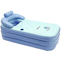 Bañera hinchable- plegable- de PVC- para adultos- portátil- para casa y viajes